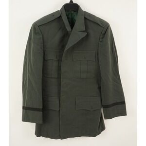Vintage Naval Sailor Military Coat Green Twill Wool Men's‎ 38R Custom Union Made